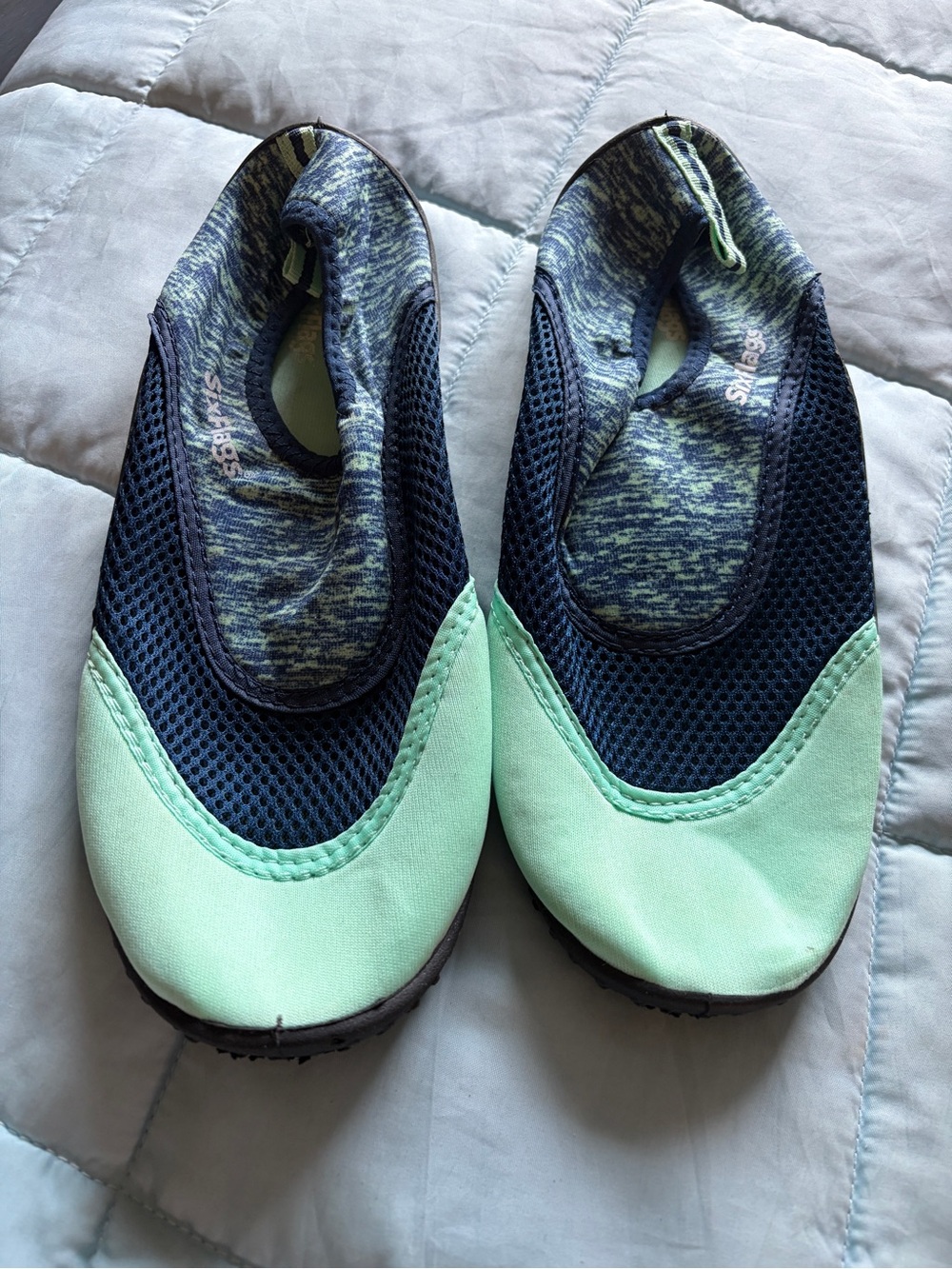 Six flags  Aqua Slip-On Water Shoes - Mint and Navy